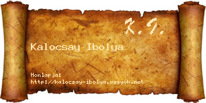 Kalocsay Ibolya névjegykártya