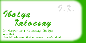 ibolya kalocsay business card
